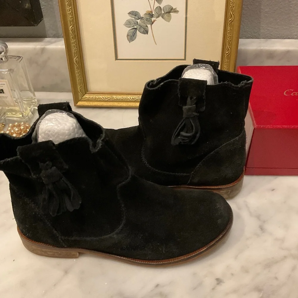 Zara Girls Suede Black Boots Size US 13